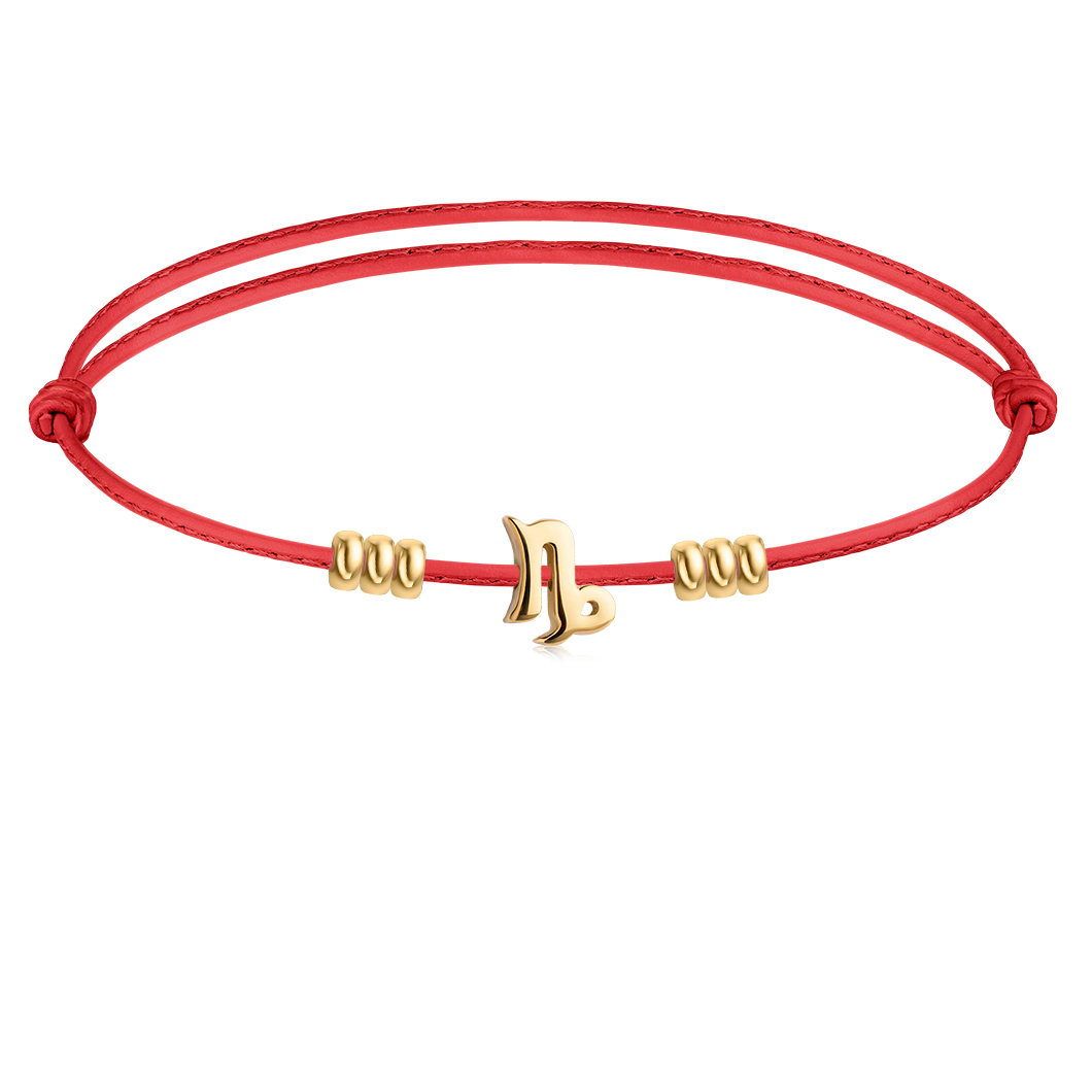 Znak zodiaku «Koziorożec» na skórzanym rzemyku