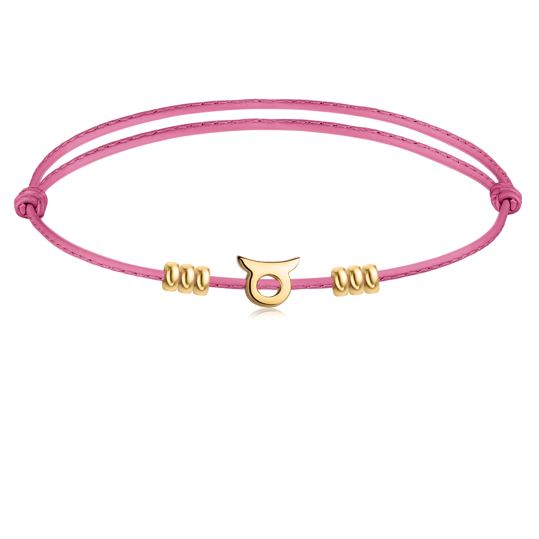 Znak zodiaku «Byk» na skórzanym rzemyku