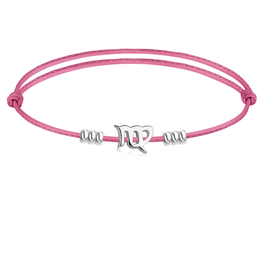 Znak zodiaku «Panna» na skórzanym rzemyku