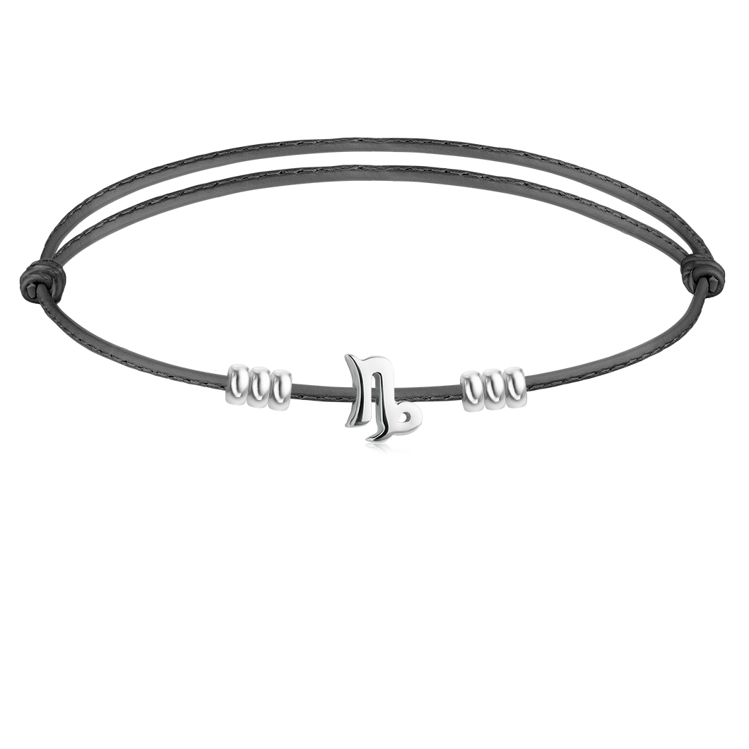 Znak zodiaku «Koziorożec» na skórzanym rzemyku