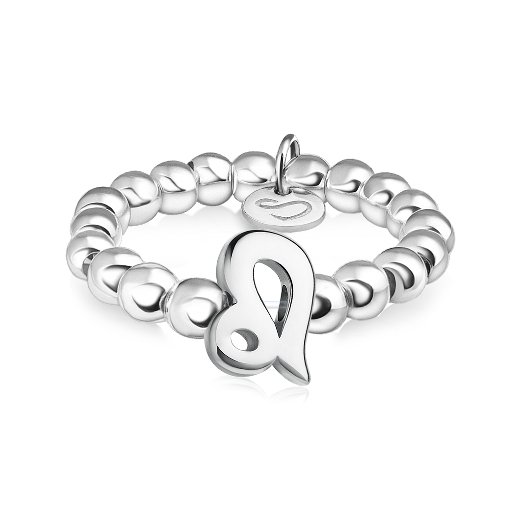 Pierścionek z koralikami znak zodiaku «Lew»