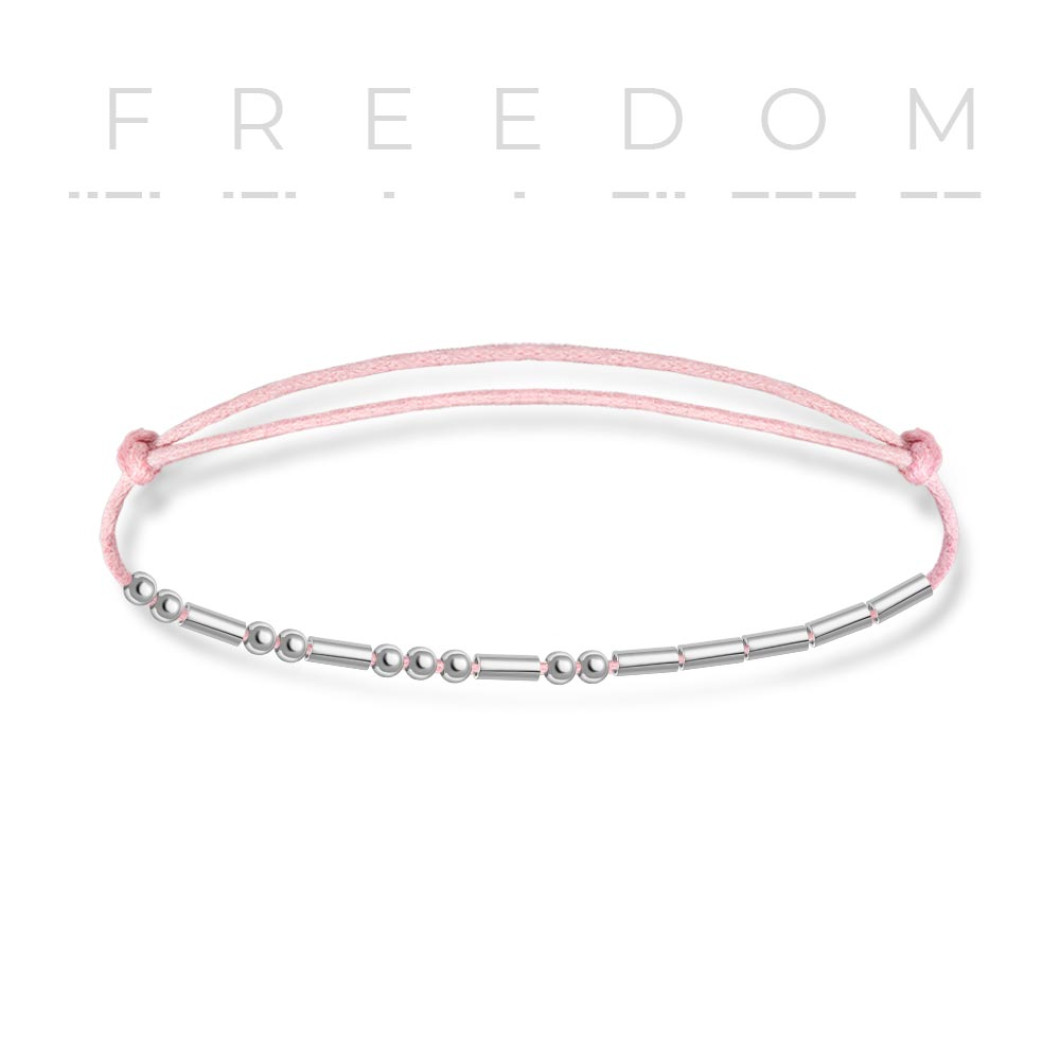 Bransoletka z napisem w alfabecie Morse'a «FREEDOM»