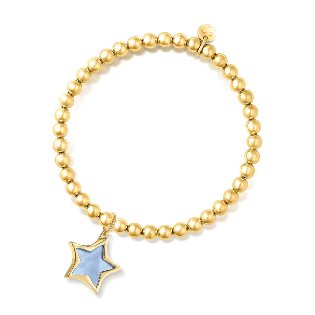 Bransoletka z koralików 4 mm z chalcedonem
