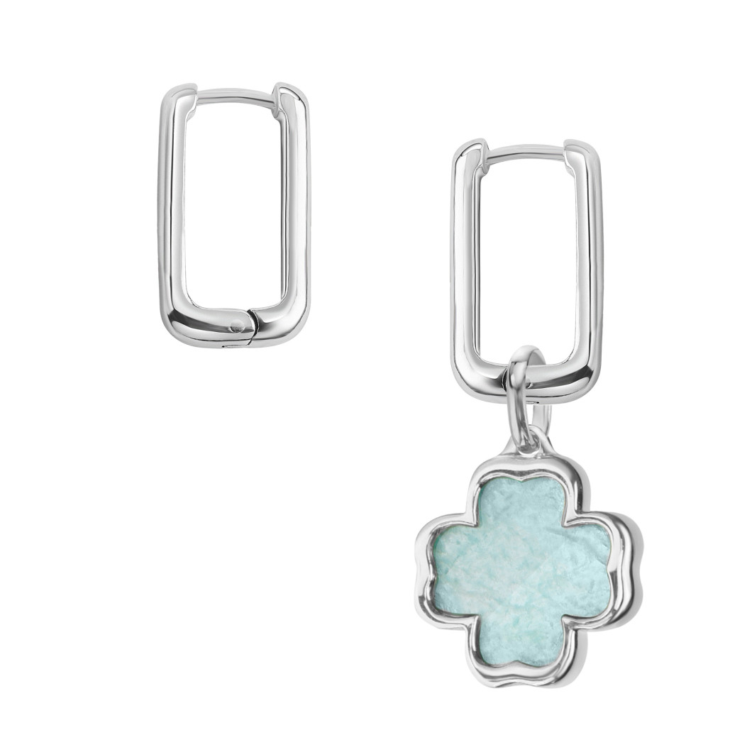 Asymetryczne kolczyki «Twins» mini z amazonitem