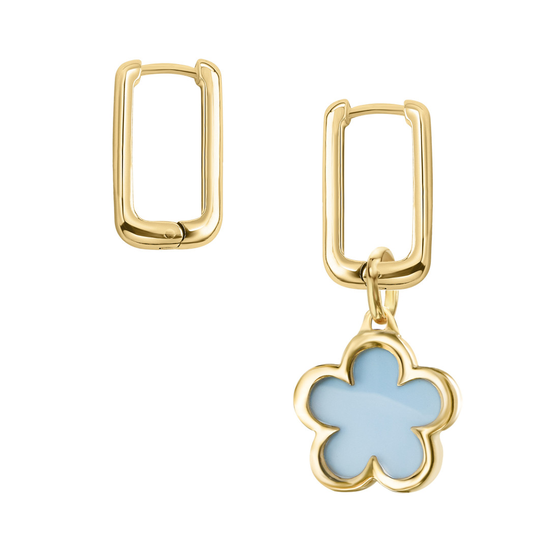 Asymetryczne kolczyki «Twins» mini z chalcedonem