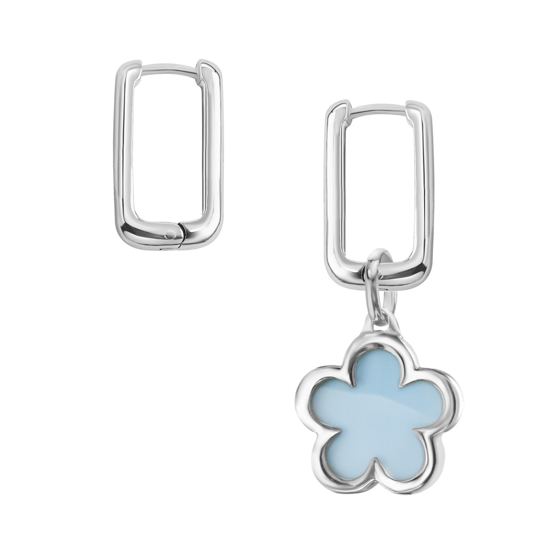 Asymetryczne kolczyki «Twins» mini z chalcedonem