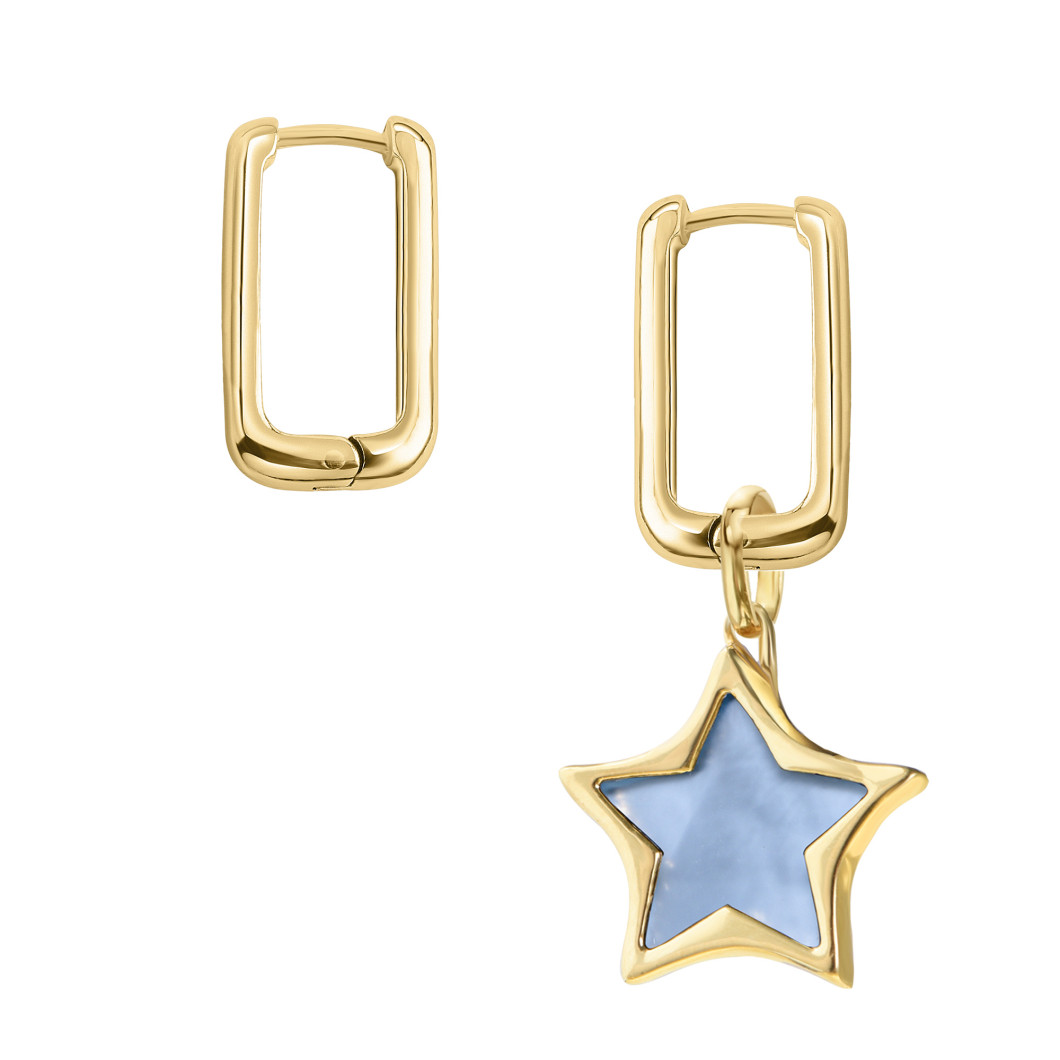 Asymetryczne kolczyki «Twins» mini z chalcedonem