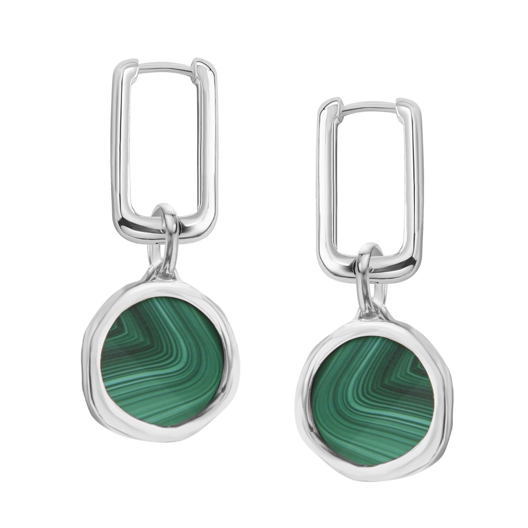 Kolczyki «Twins» mini z malachite