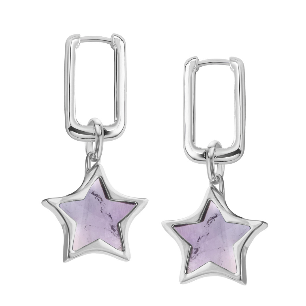 Kolczyki «Twins» mini z ametystem