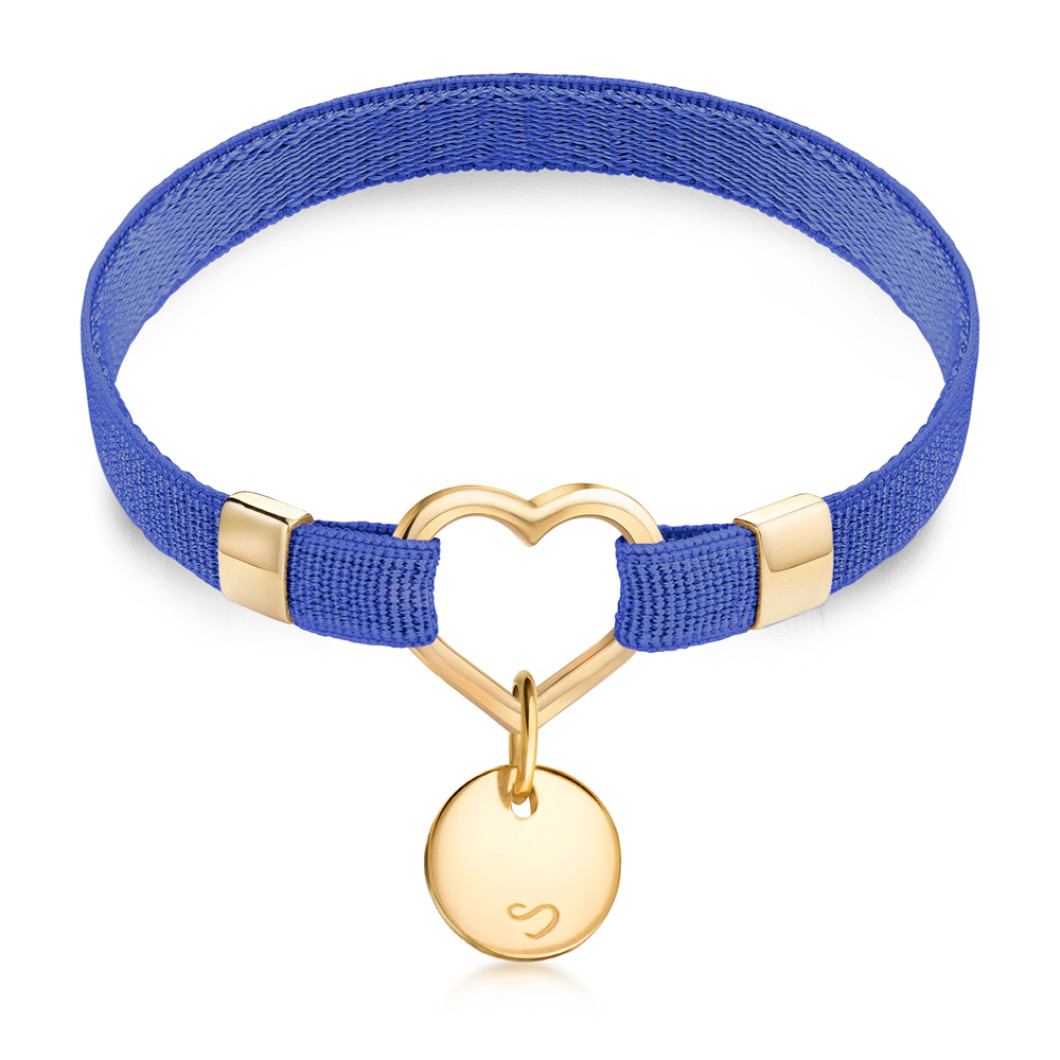 Bransoletka «Polo Heart» na wstążce z zawieszką «Koło mini»