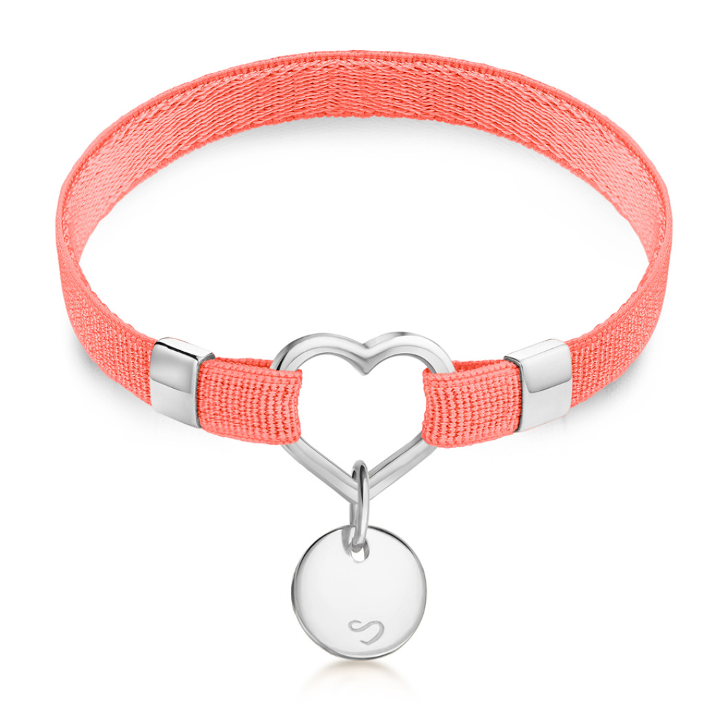 Bransoletka «Polo Heart» na wstążce z zawieszką «Koło mini»