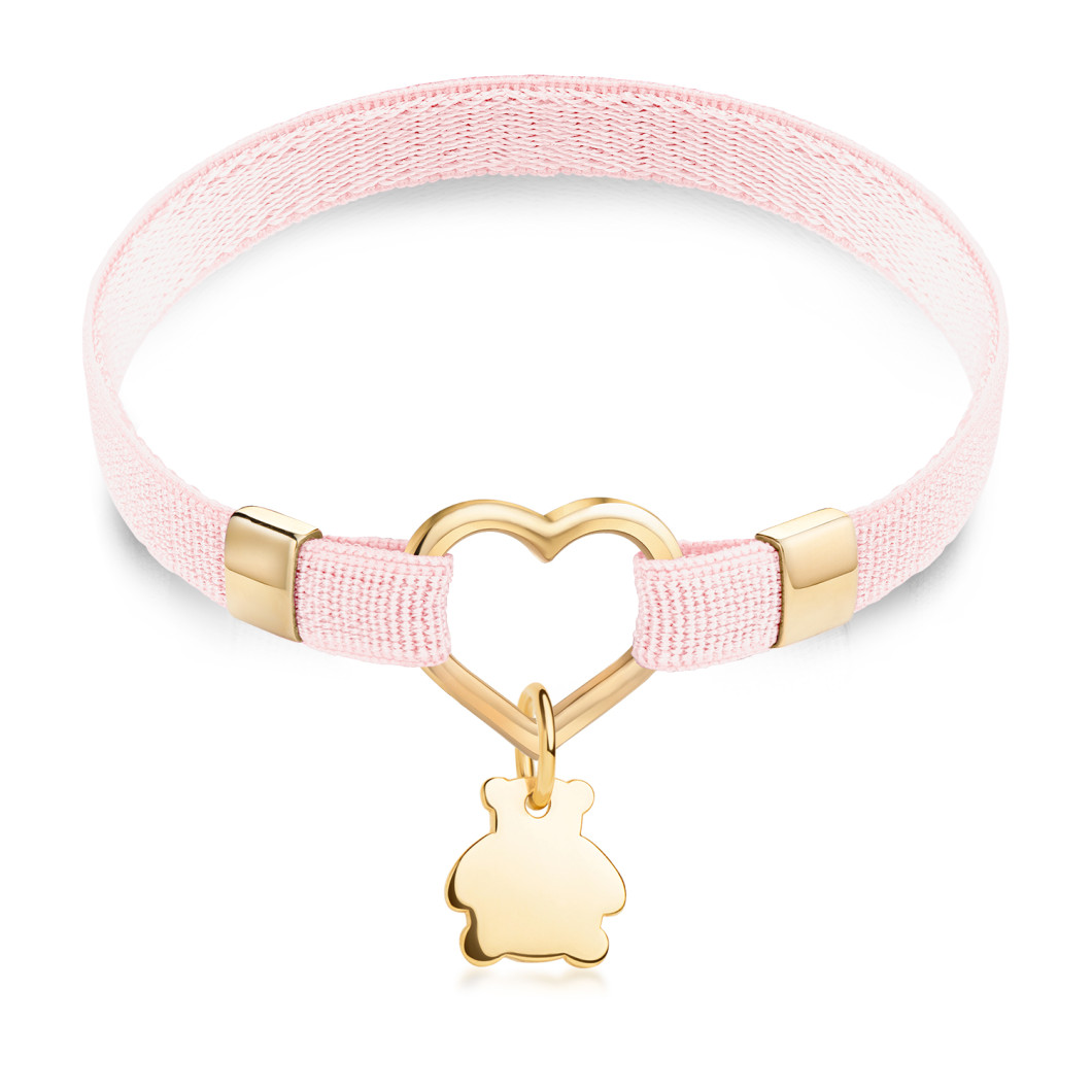 Bransoletka «Polo Heart» na wstążce z zawieszką «Miś mini»