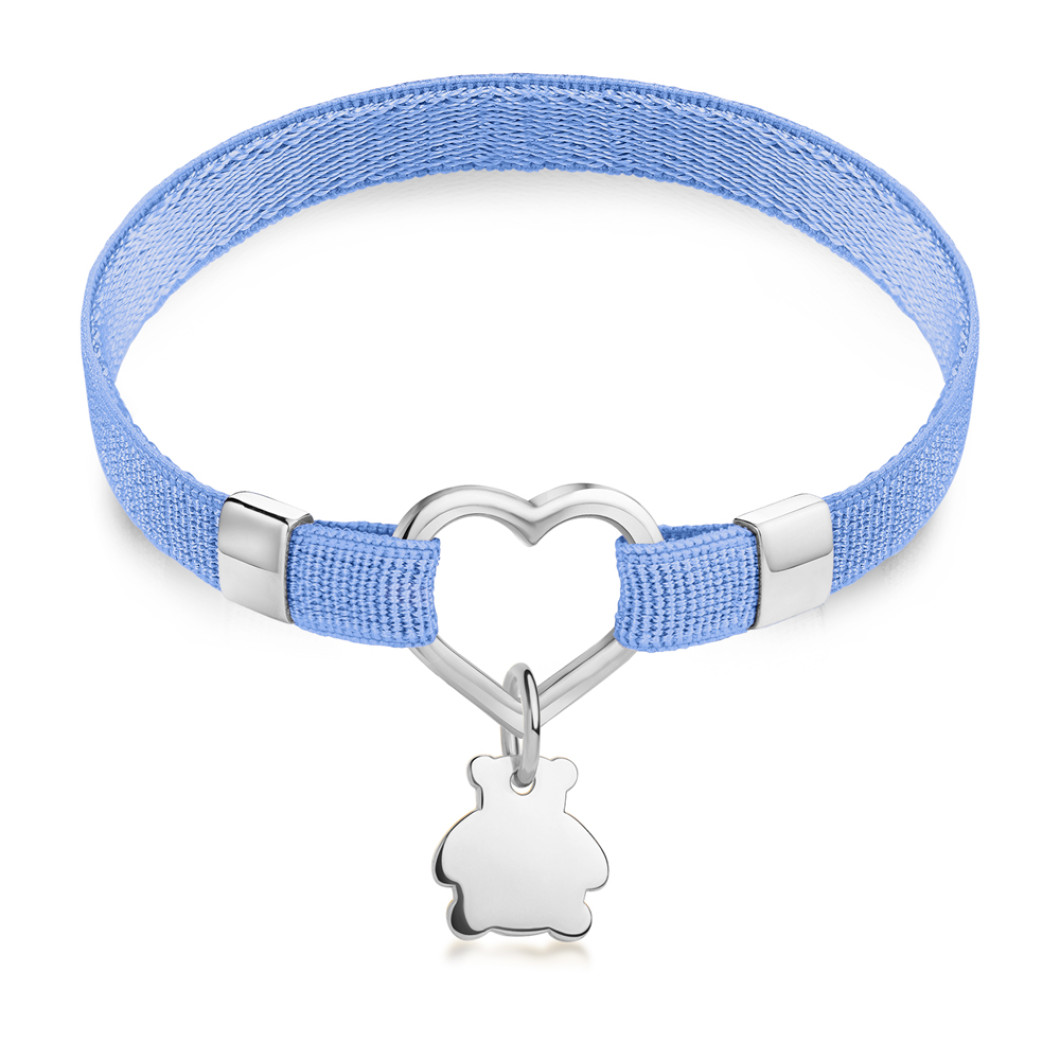 Bransoletka «Polo Heart» na wstążce z zawieszką «Miś mini»