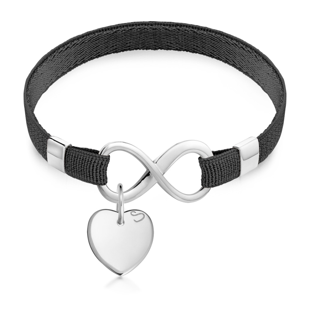 Bransoletka «Polo Infinity» na wstążce z zawieszką «Serce mini»