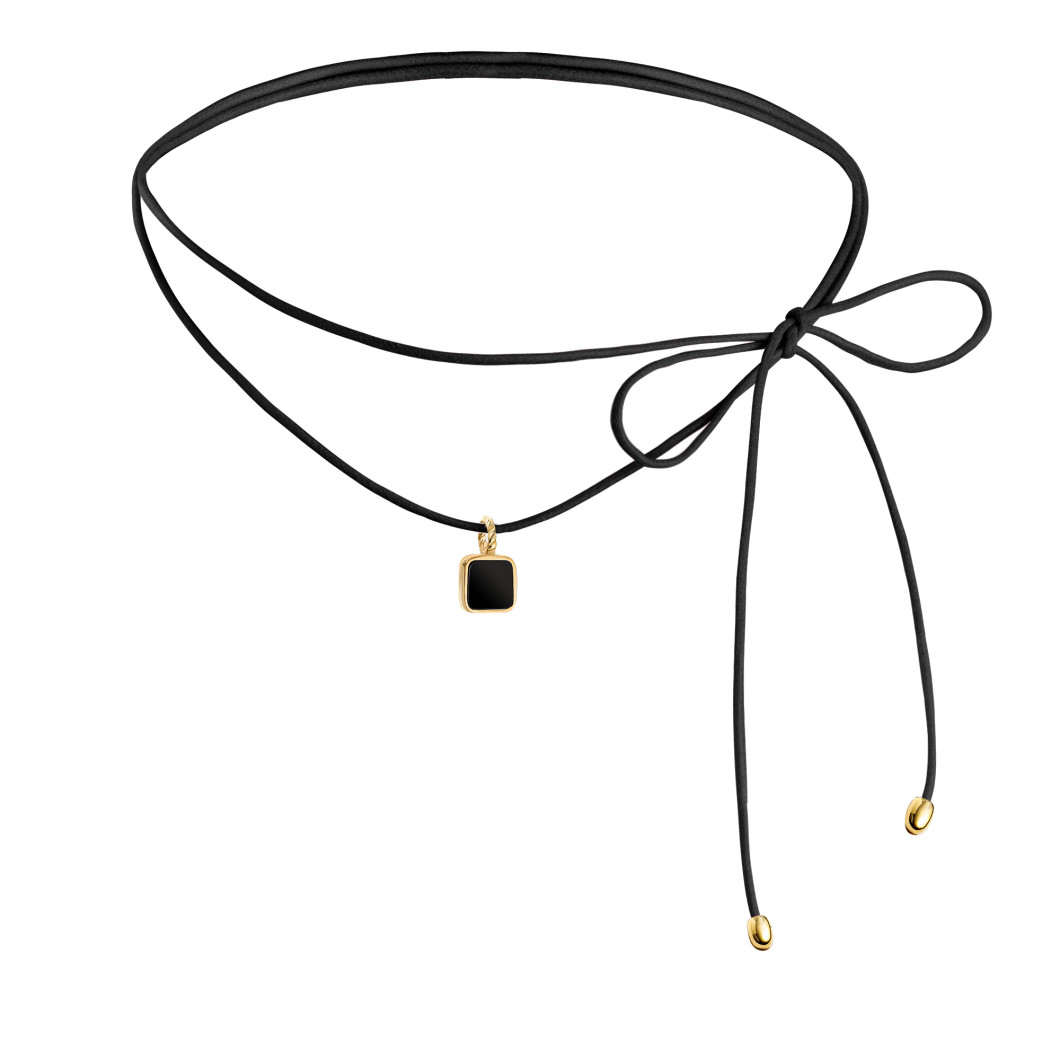 Choker «Peano» z czarnym onykssem na lince