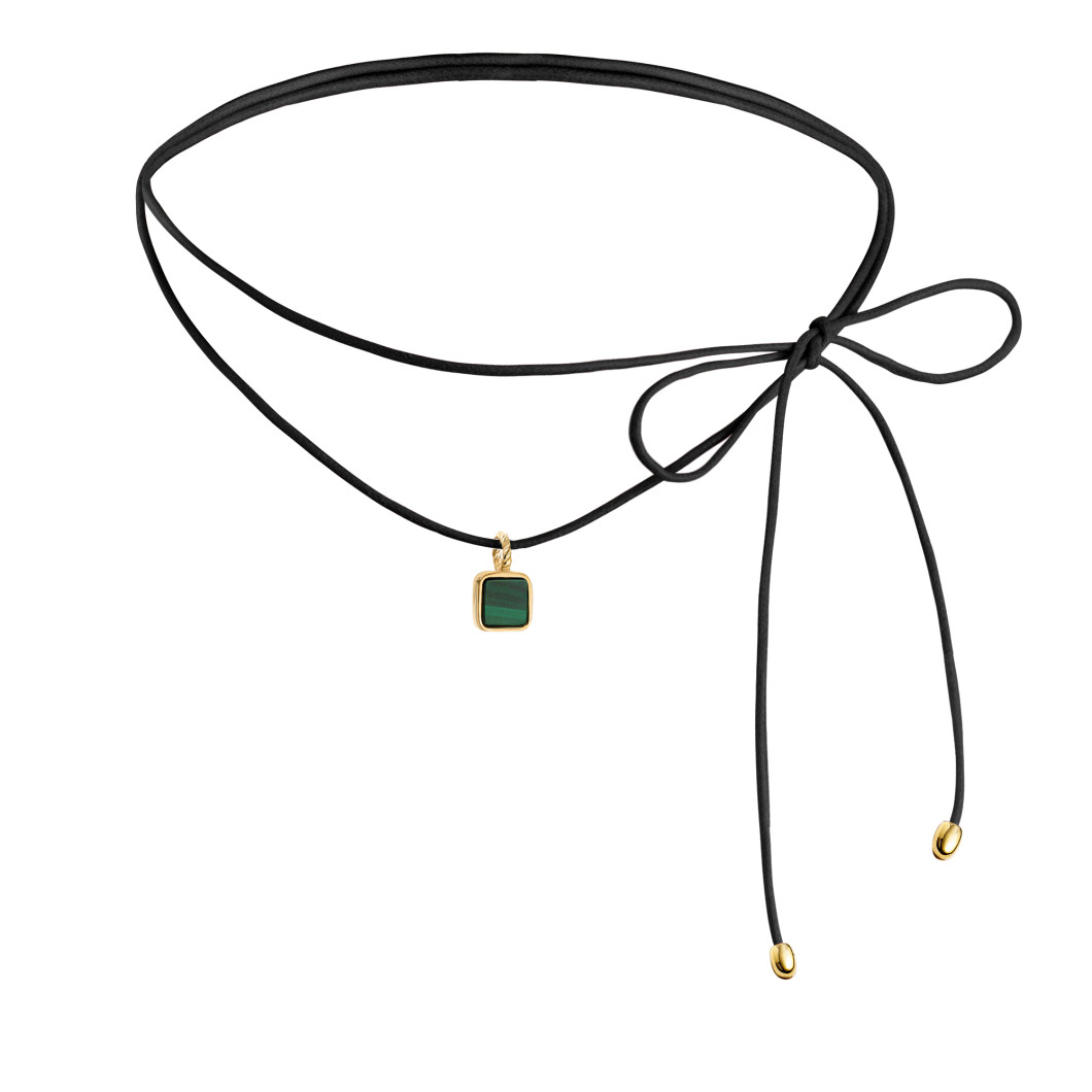 Choker «Peano» z malachitem na lince