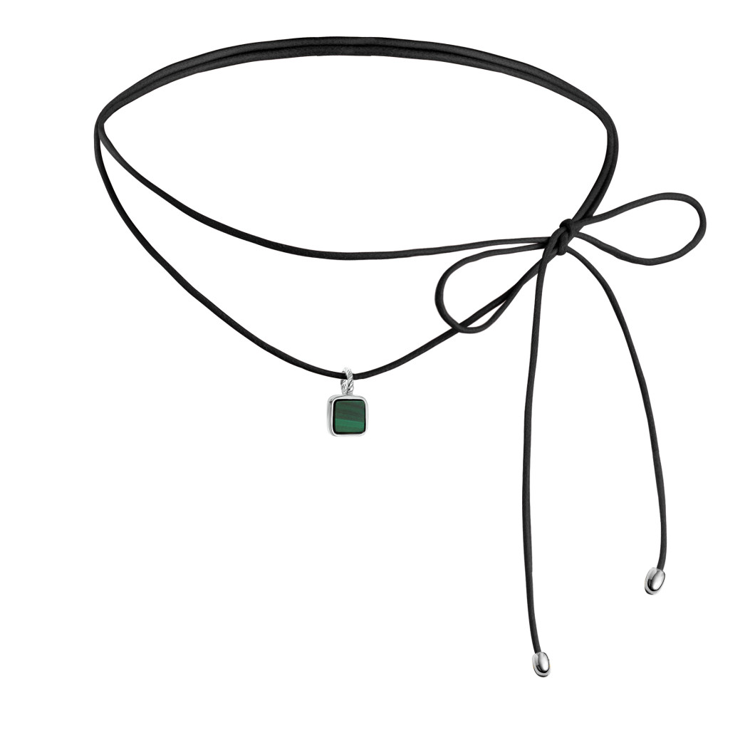 Choker «Peano» z malachitem na lince