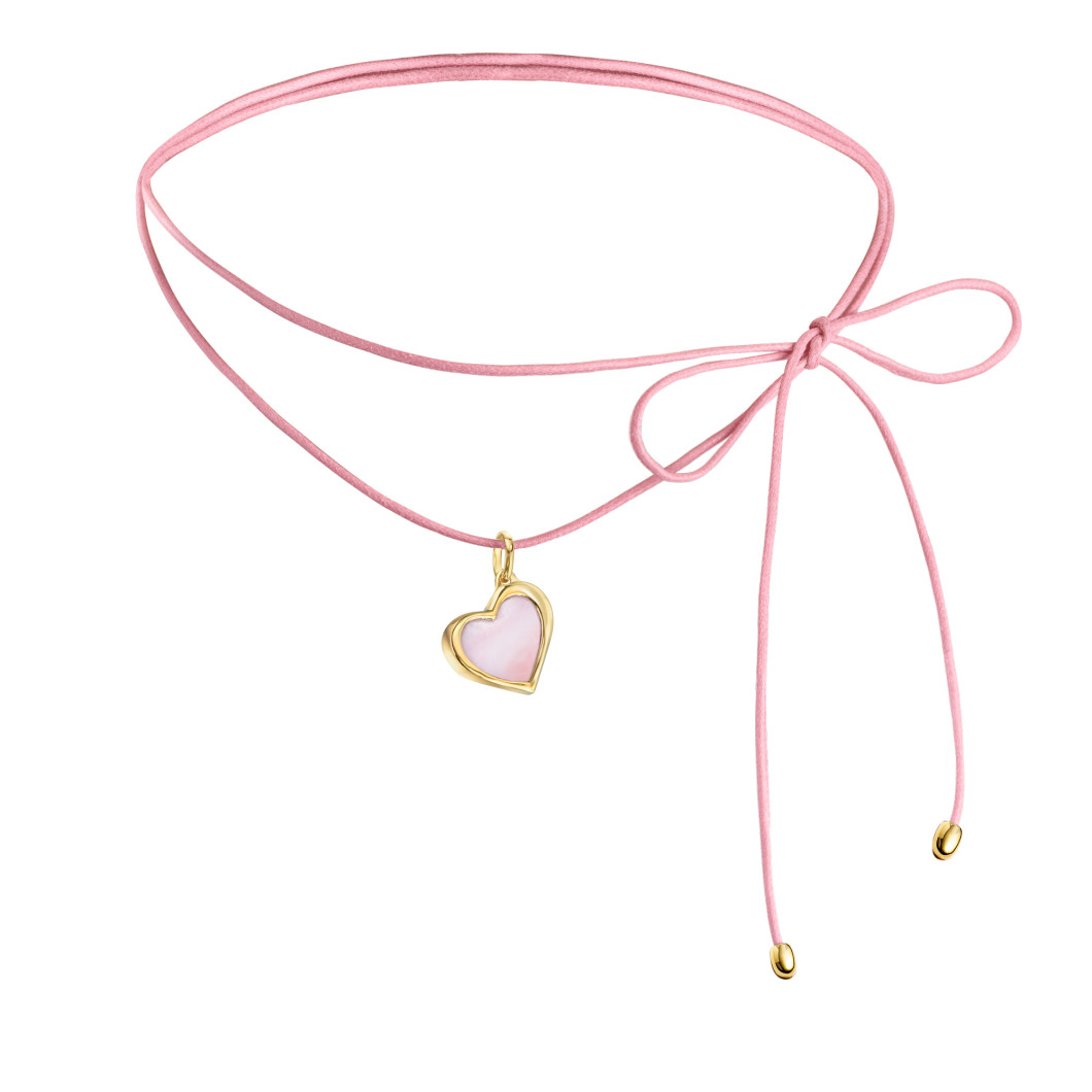 Choker «Serce» z różowym opalem na lince