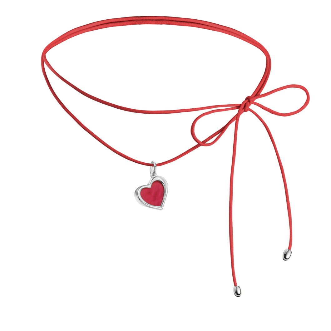 Choker «Serce» z czerwonym onykssem na linc