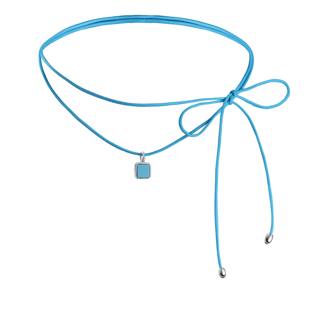 Choker «Peano» z turkusowym minerałem na lince