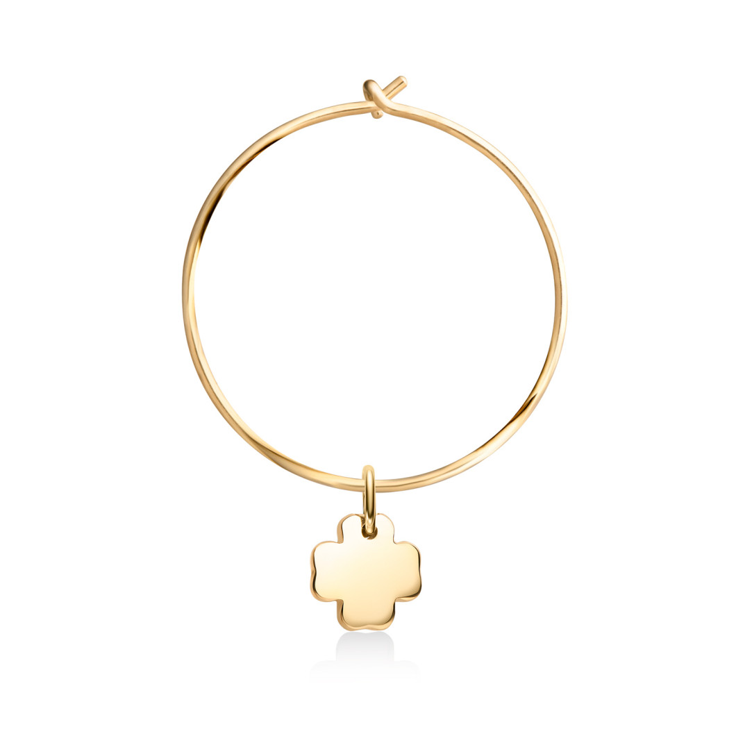 Kolczyki Kongo z zawieszkami charms «Serduszko» i «Koniczynka»