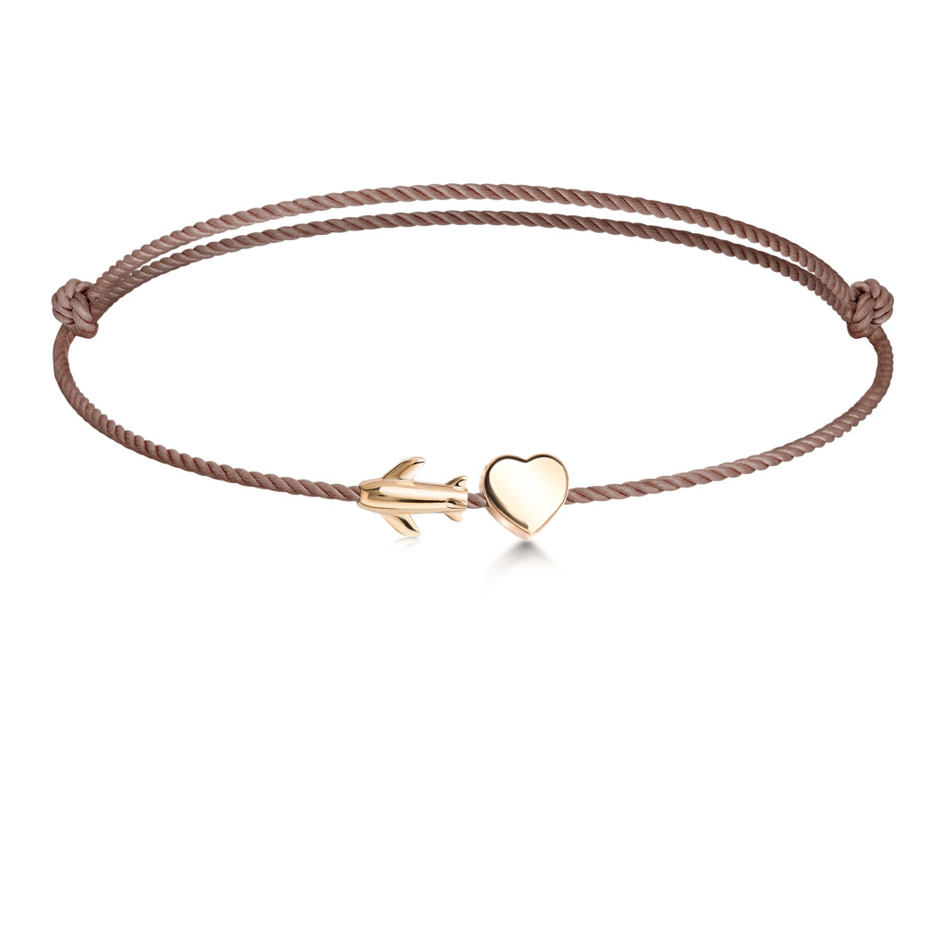Bransoletka z charms «Samolocik» i «Serce»